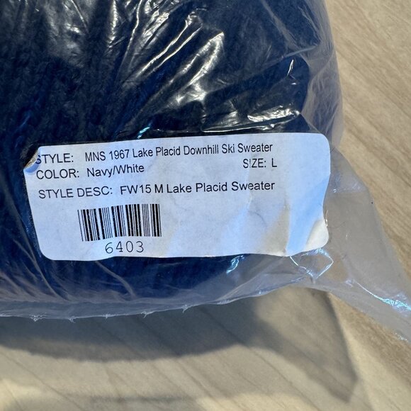 NWT Guideboat Co Lake Placid Downhill Navy Blue & White Sweater Men's Large L - Picture 4 of 8